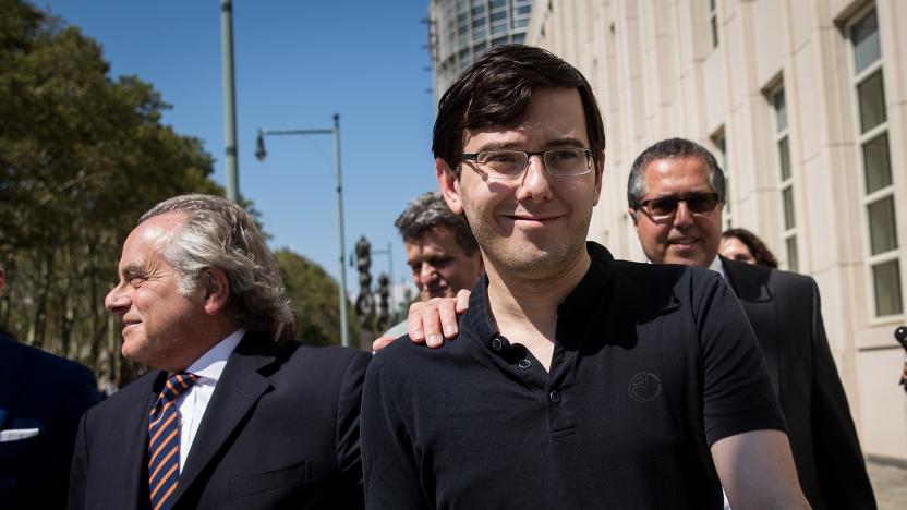 NEW YORK, NY - AUGUST 4: (L to R) Lead defense attorney Benjamin Brafman walks with former pharmaceutical executive Martin Shkreli after the jury issued a verdict at the U.S. District Court for the Eastern District of New York, August 4, 2017 in the Brooklyn borough of New York City. Shkreli was found guilty on three of the eight counts involving securities fraud and conspiracy to commit securities and wire fraud. (Photo by Drew Angerer/Getty Images)