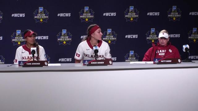 Watch: OU softball's Patty Gasso, Kinzie Hansen & Tiare Jennings recap win vs. Tennessee