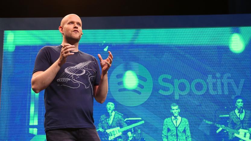 NEW YORK, NY - MAY 20:  Spotify founder Daniel Ek speaks during the Spotify New Platform Launch at S.I.R. Studios on May 20, 2015 in New York City.  (Photo by Taylor Hill/FilmMagic)