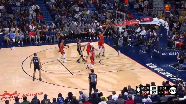 Jaren Jackson Jr. with a dunk vs the New Orleans Pelicans