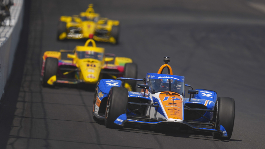 Associated Press - Kyle Larson drives into the second turn during the final practice for the Indianapolis 500 auto race at Indianapolis Motor Speedway in Indianapolis, Friday, May 24, 2024. (AP Photo/Michael Conroy)