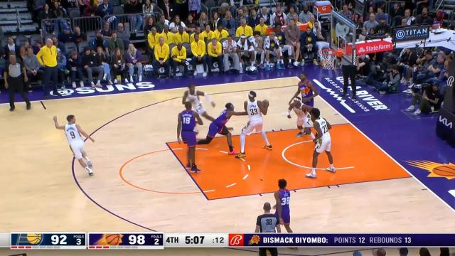 Bennedict Mathurin with a 2-pointer vs the Phoenix Suns