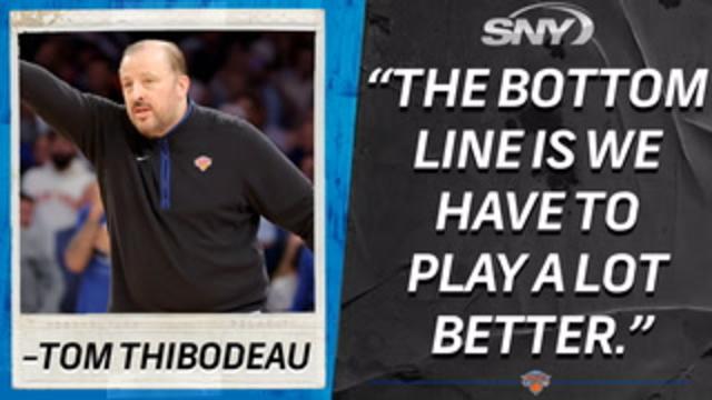 Tom Thibodeau blunt on Game 3 performance: 'The bottom line is we have to play a lot better' | Knicks News Conference