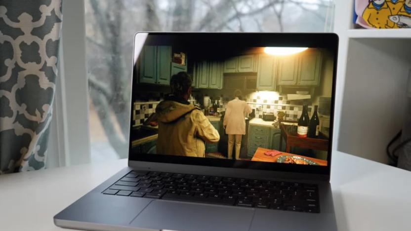 An image of the 2023 MacBook Pro on a desk. 