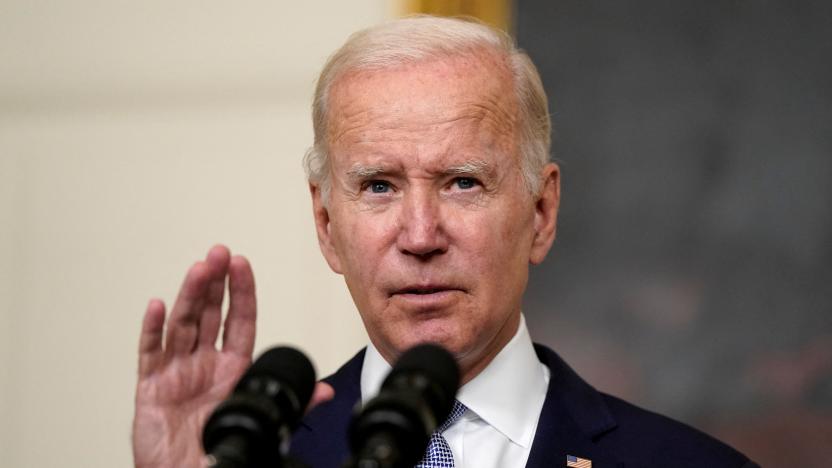 U.S. President Joe Biden gestures as he delivers remarks on the Inflation Reduction Act of 2022 at the White House in Washington, U.S., July 28, 2022. REUTERS/Elizabeth Frantz