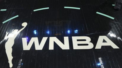 Getty Images - NEW YORK, NY - JULY 12: A detailed view of the WNBA logo prior to the game between the Las Vegas Aces and New York Liberty at Barclays Center on July 12, 2022 in the Brooklyn borough of New York City. The Las Vegas Aces defeated the New York Liberty 107-101. NOTE TO USER: User expressly acknowledges and agrees that, by downloading and/or using this Photograph, user is consenting to the terms and conditions of the Getty Images License Agreement. (Photo by Mitchell Leff/Getty Images)