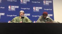 Pascal Siakam and Andrew Nembhard discuss the Pacers' Game 2 loss to Boston