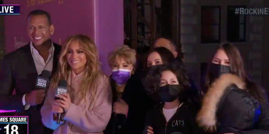 Jennifer Lopez and her children welcome 2021 on stage in Times Square