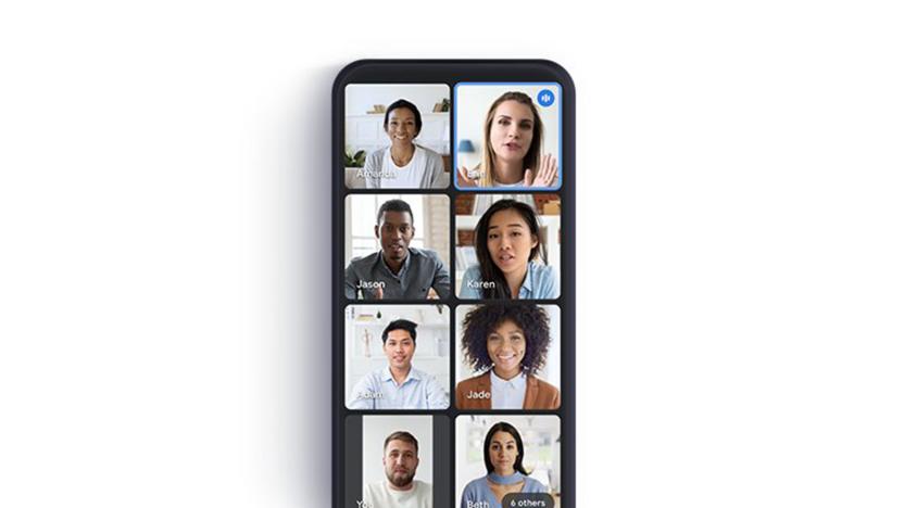 Google Meet tile view for video calls on mobile