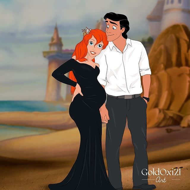 All Disney Princess Pregnant Porn - Artist Imagines Disney Princesses as Modern Pregnant Women, and They're  Maternity-Style Goals