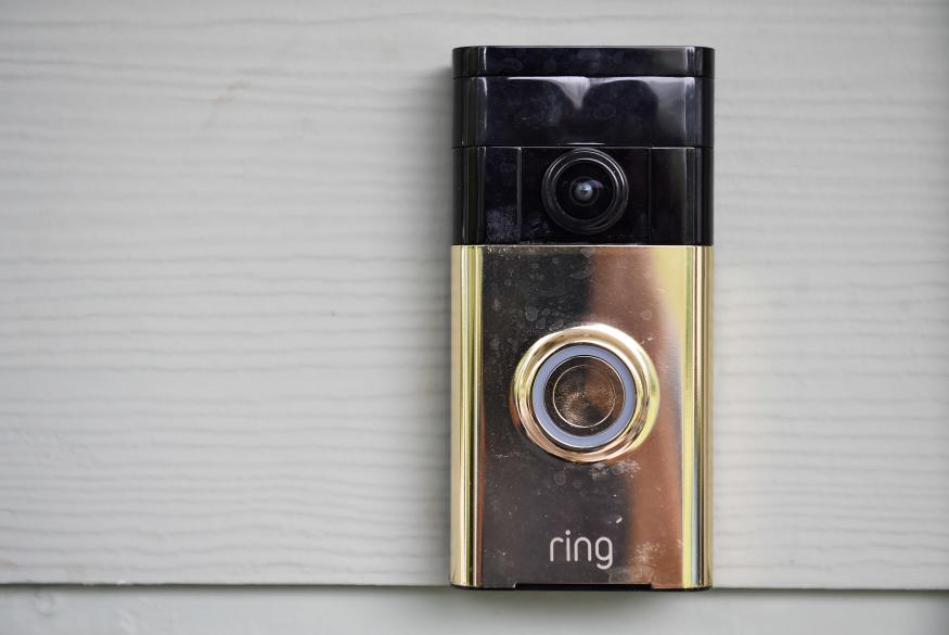 HAMILTON, VA - AUGUST 19: The Ring Video Doorbell is seen outside the Lauterette home on Wednesday August 19, 2015 in Hamilton, VA. (Photo by Matt McClain/The Washington Post via Getty Images)