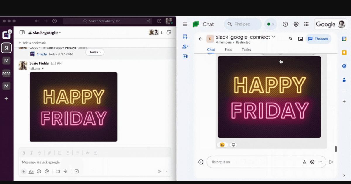 Google Chat funktioniert jetzt gut mit Slack und Microsoft Teams