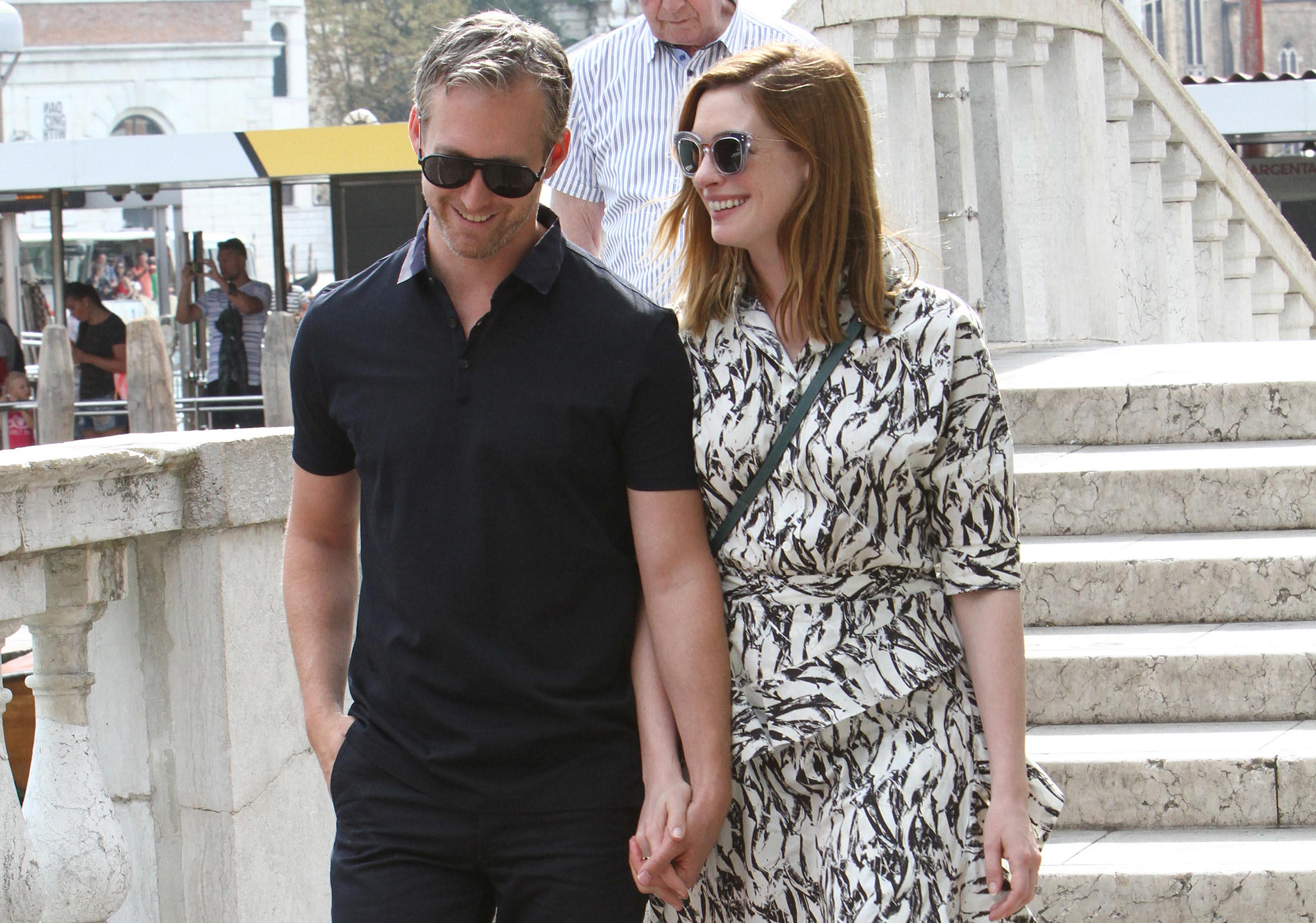 Anne Hathaway Is All Smiles During Romantic Stroll With Husband Adam Shulman In Italy