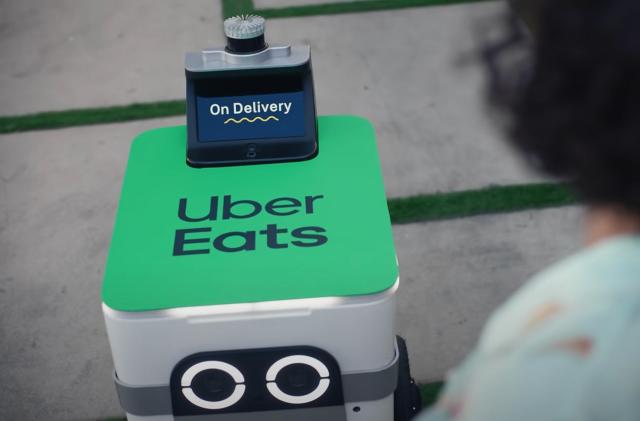 A Service Robotics delivery bot used by Uber Eats