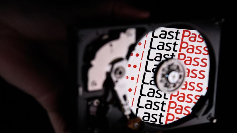 LONDON, ENGLAND - AUGUST 09:  In this photo illustration, the logo for online password manager service "LastPass" is reflected on the internal discs of a hard drive on August 09, 2017 in London, England. With so many aspects of life requiring passwords and login information, password managers are becoming increasingly popular among consumers and businesses.  (Photo by Leon Neal/Getty Images)