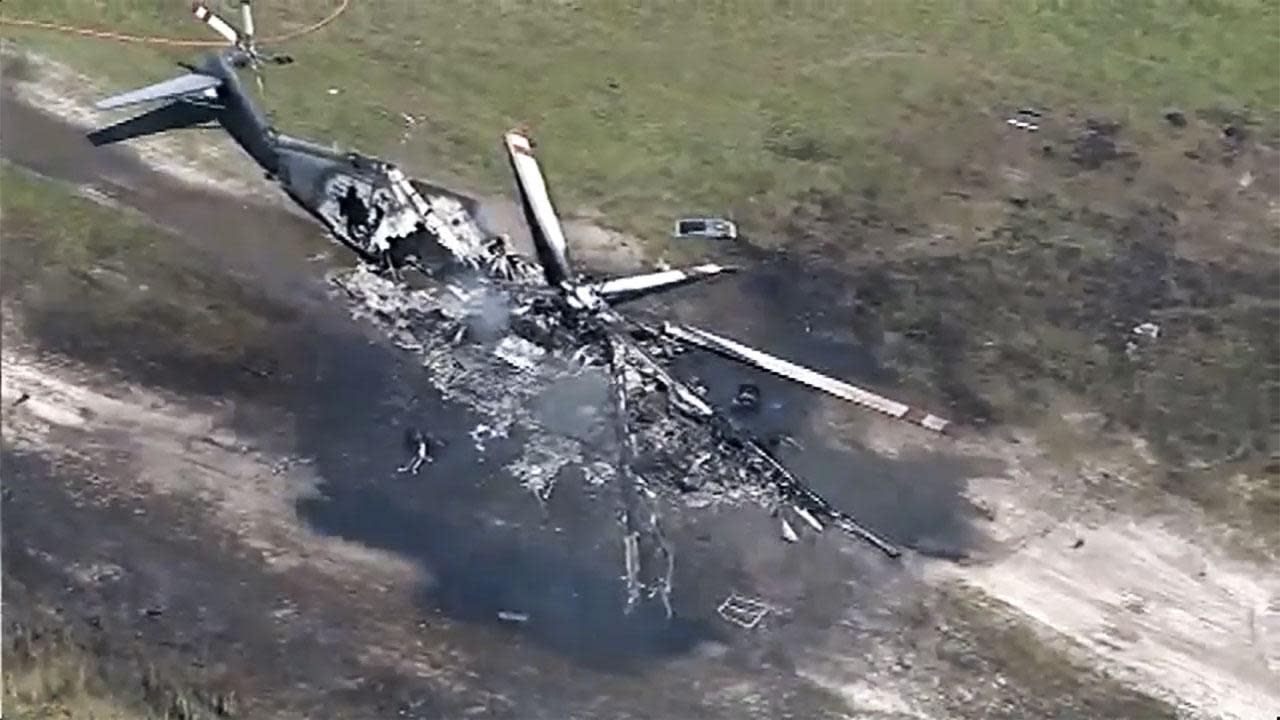 Three dead after helicopter crashes, bursts into flames in US