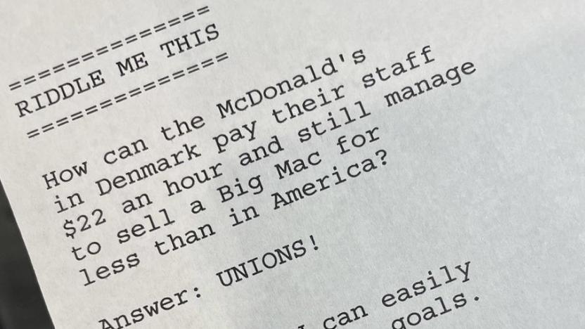 Someone is hacking receipt printers with pro-worker messages