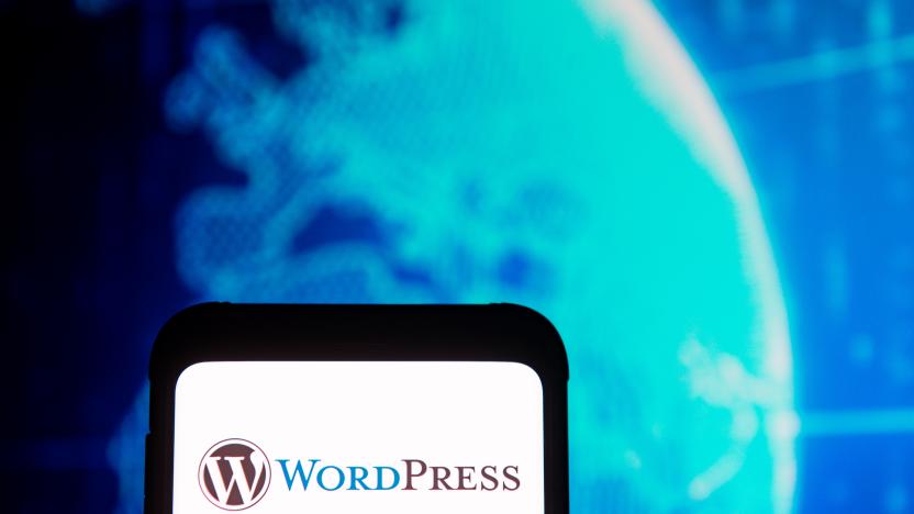 POLAND - 2020/03/23: In this photo illustration a Wordpress logo seen displayed on a smartphone. (Photo Illustration by Mateusz Slodkowski/SOPA Images/LightRocket via Getty Images)