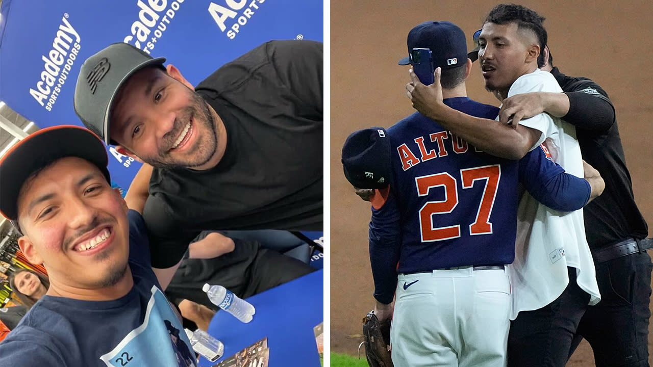 Jose Altuve Treats a Field-Rushing, Selfie-Seeking Fan With