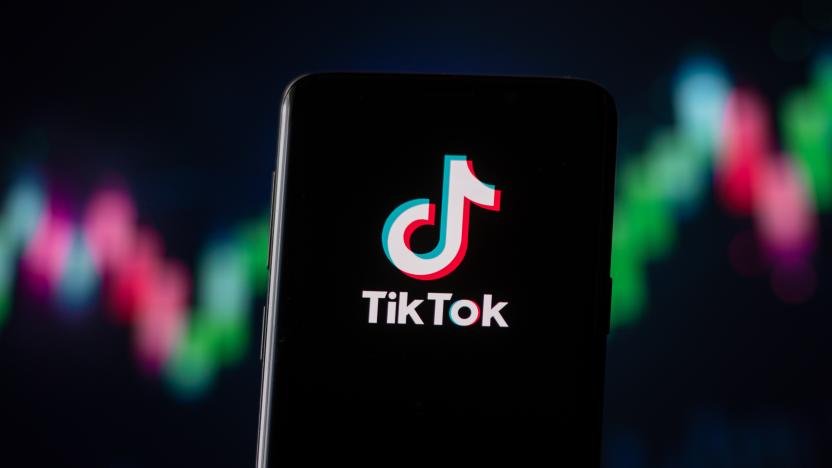 POLAND - 2020/11/04: In this photo illustration a TikTok logo seen displayed on a smartphone. (Photo Illustration by Mateusz Slodkowski/SOPA Images/LightRocket via Getty Images)