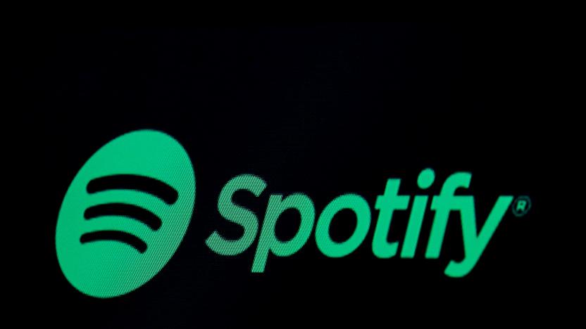 The Spotify logo is displayed on a screen on the floor of the New York Stock Exchange (NYSE) in New York, U.S., May 3, 2018. REUTERS/Brendan McDermid