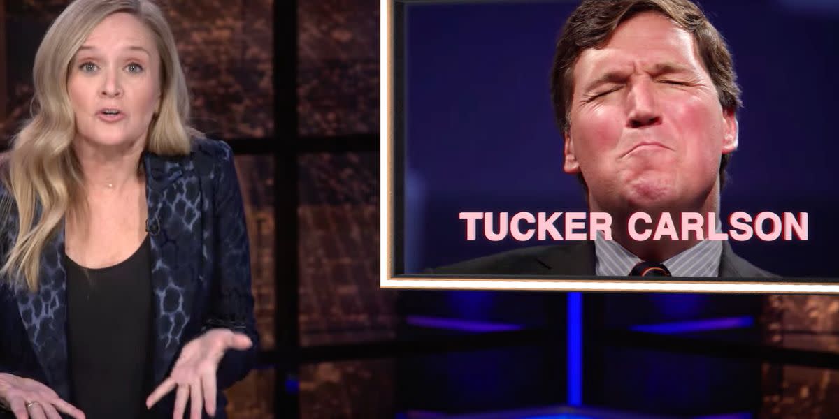 Sam Bee Spots The Tucker Carlson Testicle-Tanning Clue That's Been There All Alo..