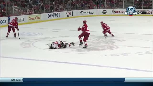 Jonathan Ericsson crushes Matt Stajan