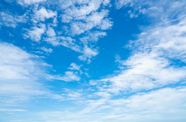 Beautiful blue sky and white clouds abstract background. Cloudscape background.  Blue sky and white clouds on sunny day. Nature weather.