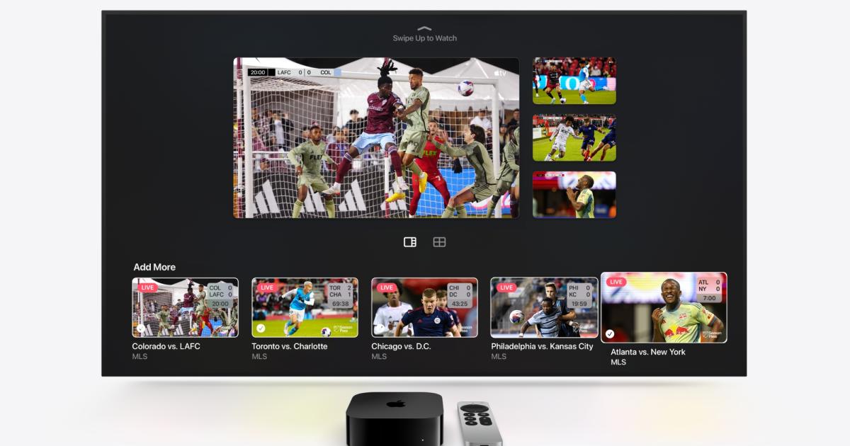 Apple TV ajoute plusieurs vues de sports en direct