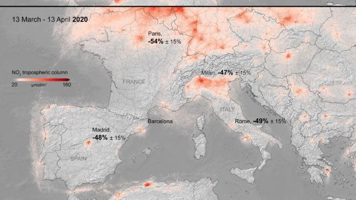 Coronavirus : avec le confinement, la pollution de l'air baisse dans des grandes villes en Europe