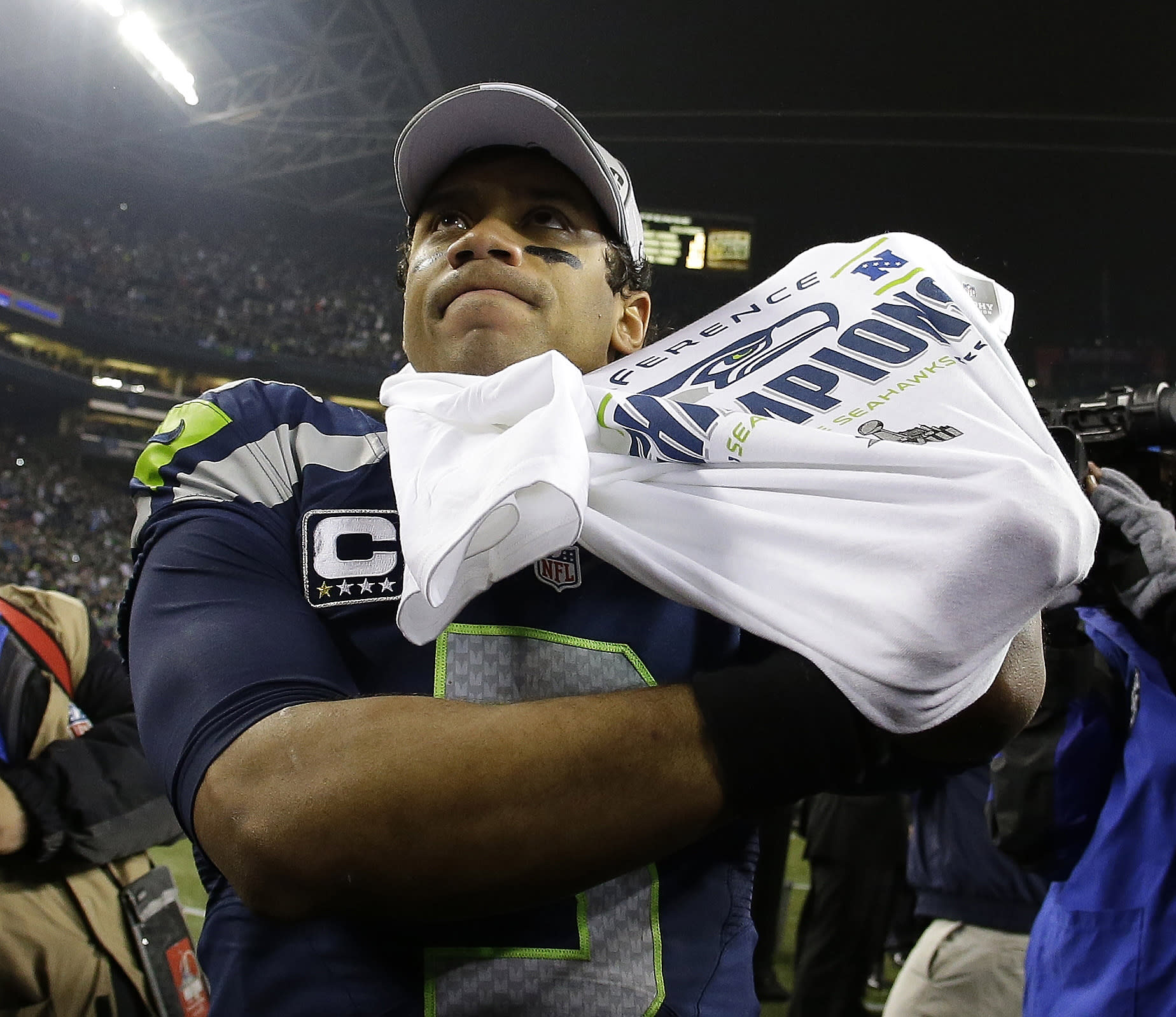 Seattle Seahawks celebrate their NFC Championship title