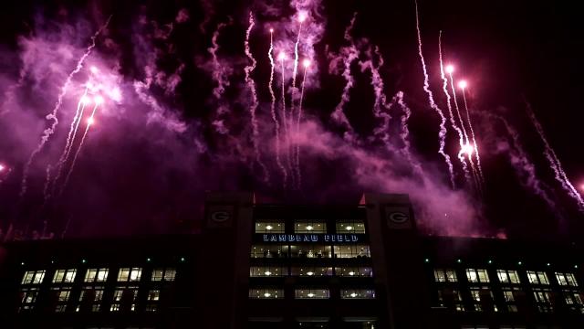 Fireworks over Lambeau Field for Packers Family Night 2022