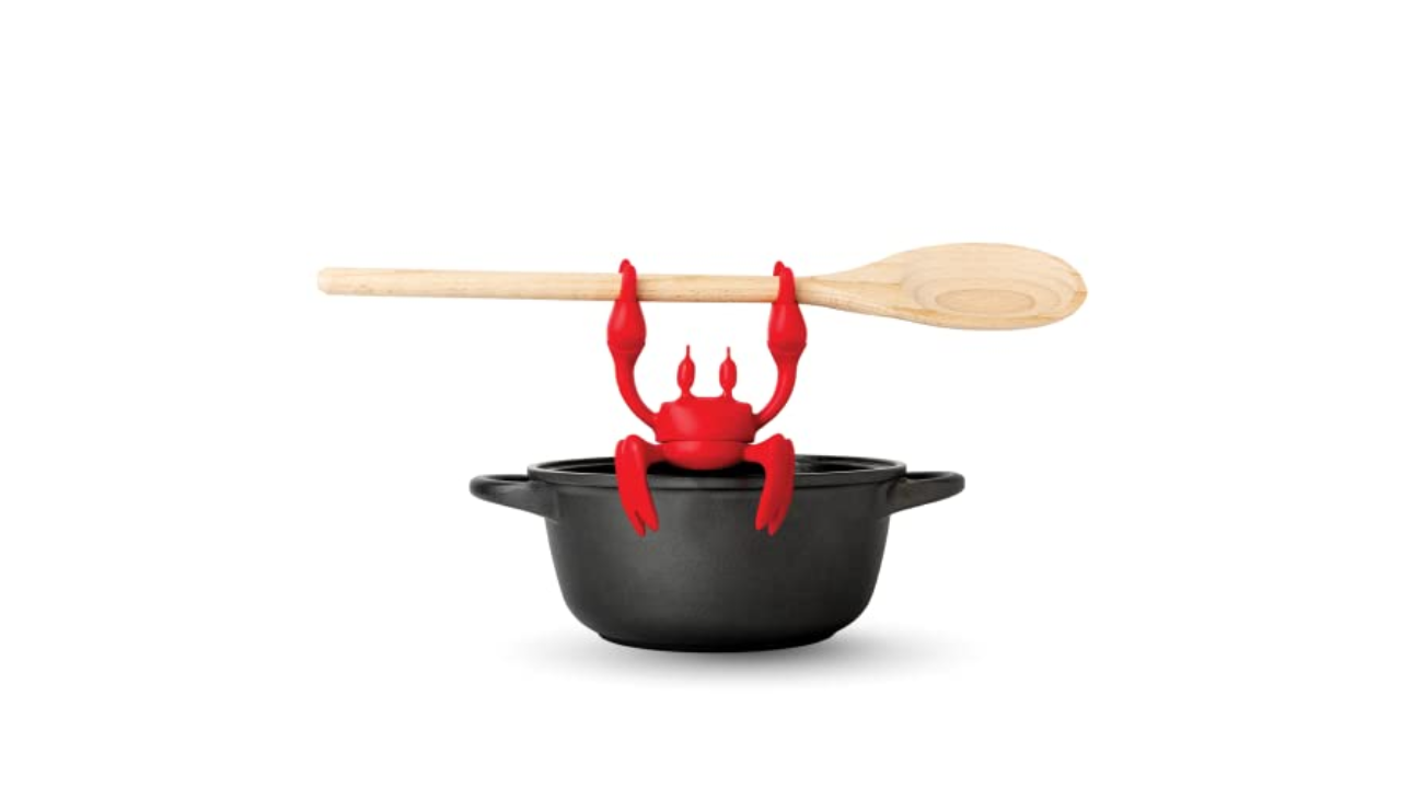 New OTOTO Red Crab Silicone Spoon Rest for Stove Top, Steam