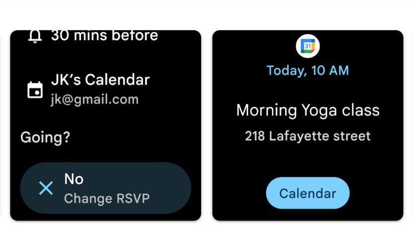 Google Calendar on Wear OS. 