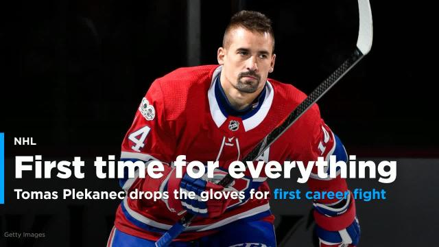 Watch: Tomas Plekanec drops mitts for first career fight