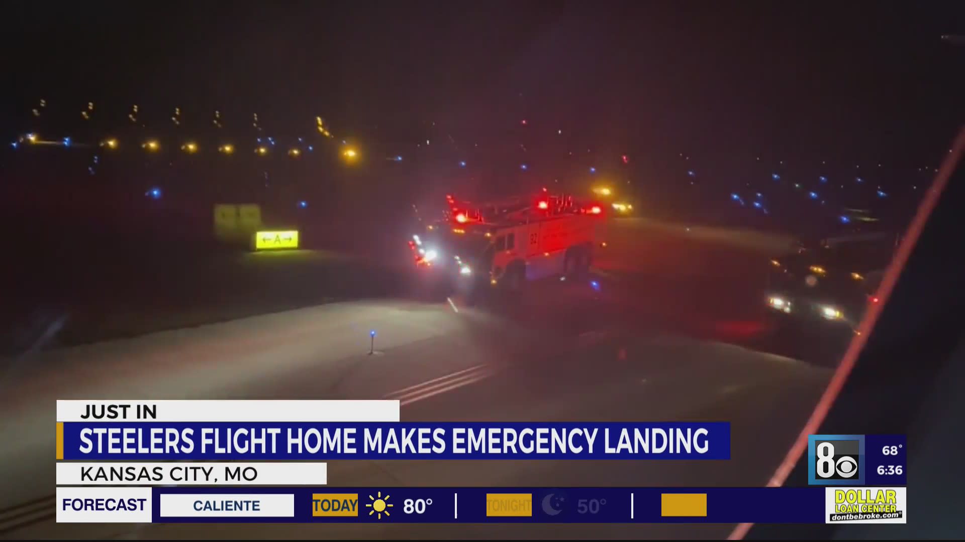 Steelers flight home makes emergency landing