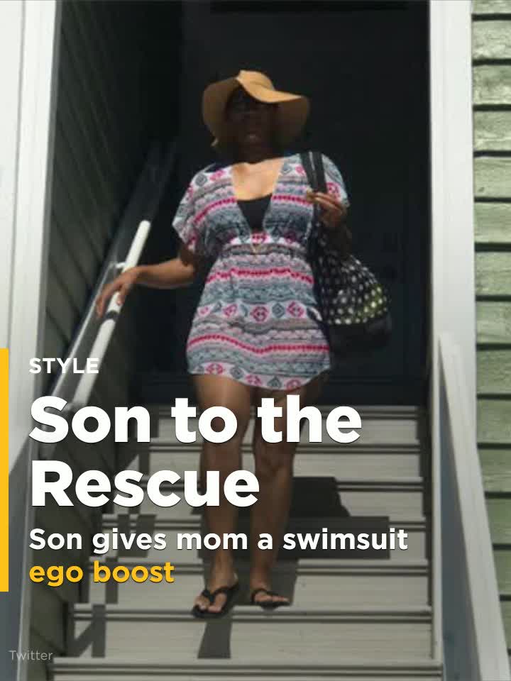 Son Gives Mom A Swimsuit Ego Boost She Deserves To Enjoy The Beach