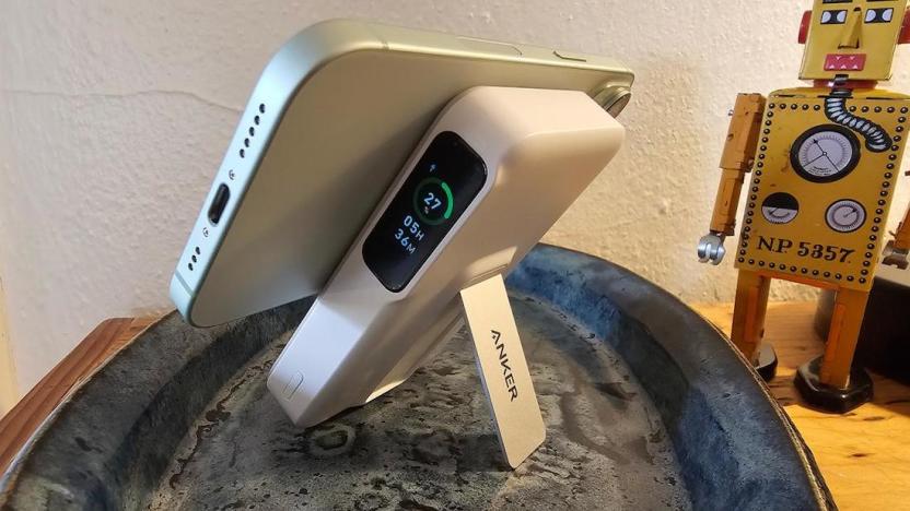 Anker power bank standing upright