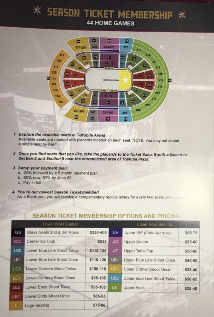 las vegas season tickets nhl