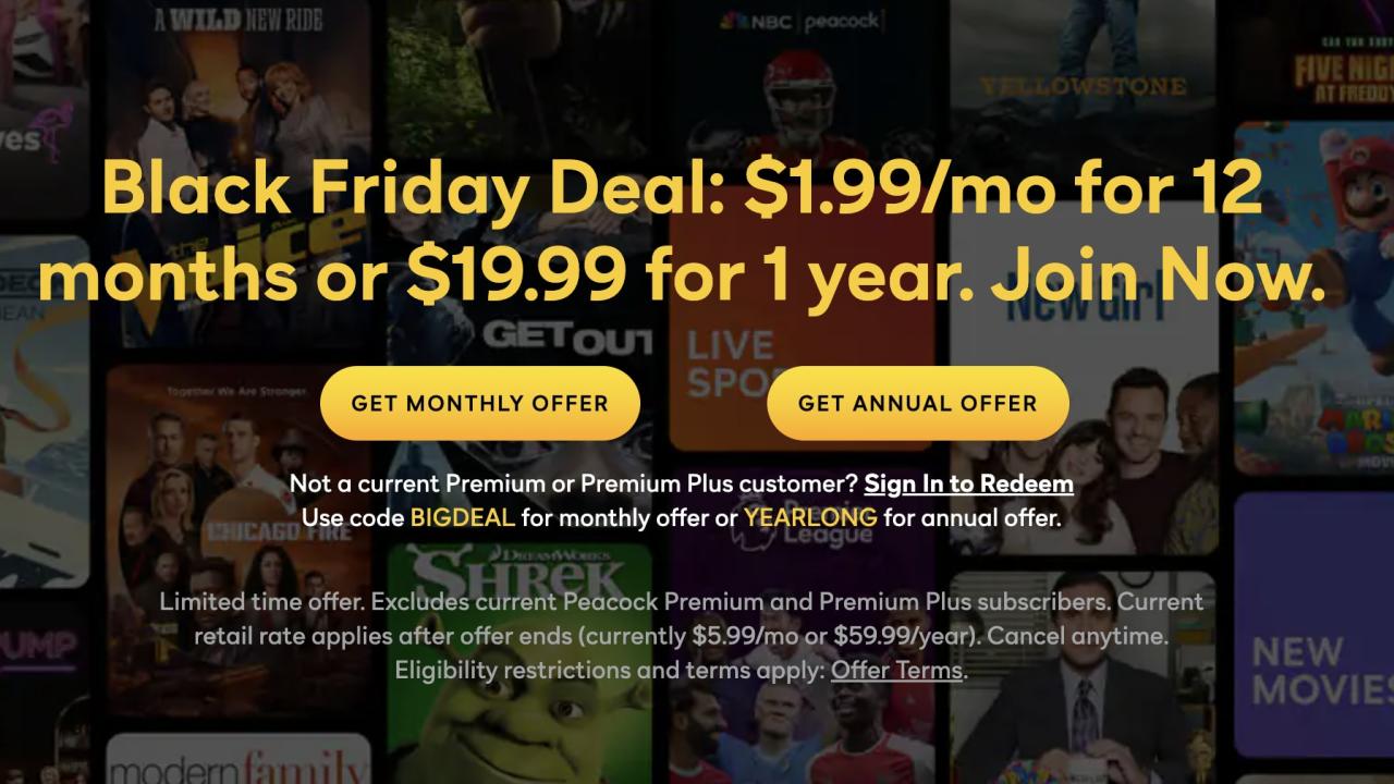 Peacock Cyber Monday streaming deal: Today is your last chance to get a  whole year for $2 per month - CBS News