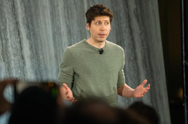 REDMOND, WA. - FEBRUARY 7: Sam Altman, CEO of ChatGPT's parent company OpenAI, speaks to members of the media during Microsofts announcement of a new, AI-powered Bing search at the companys headquarters in Redmond, Wash., on Tuesday, Feb. 7, 2023. The new version of Bing is designed to allow users to type queries in conversational language and receive both traditional search results as well as answers to questions on the same page. (Photo by Jovelle Tamayo/ forThe Washington Post via Getty Images)