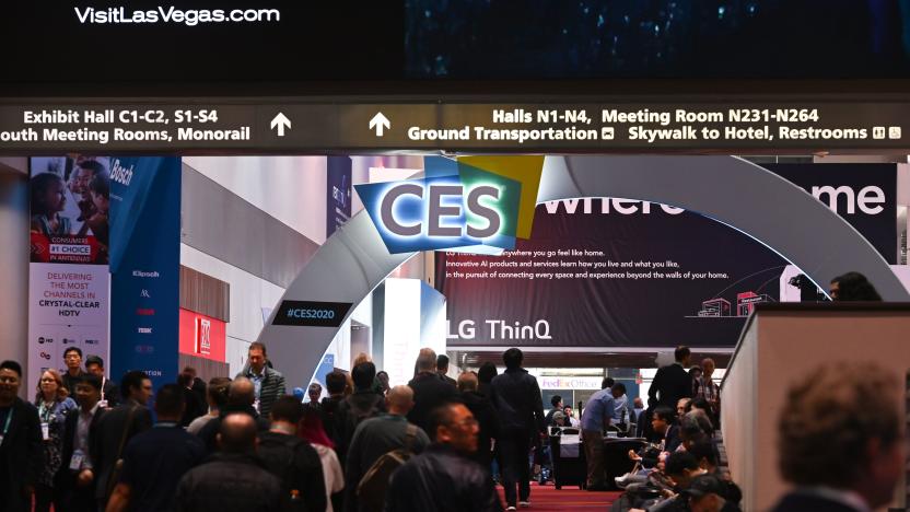 Attendees walk through the Las Vegas Convention Center January 10, 2020 on the final day of the 2020 Consumer Electronics Show (CES) in Las Vegas, Nevada. (Photo by Robyn Beck / AFP) (Photo by ROBYN BECK/AFP via Getty Images)