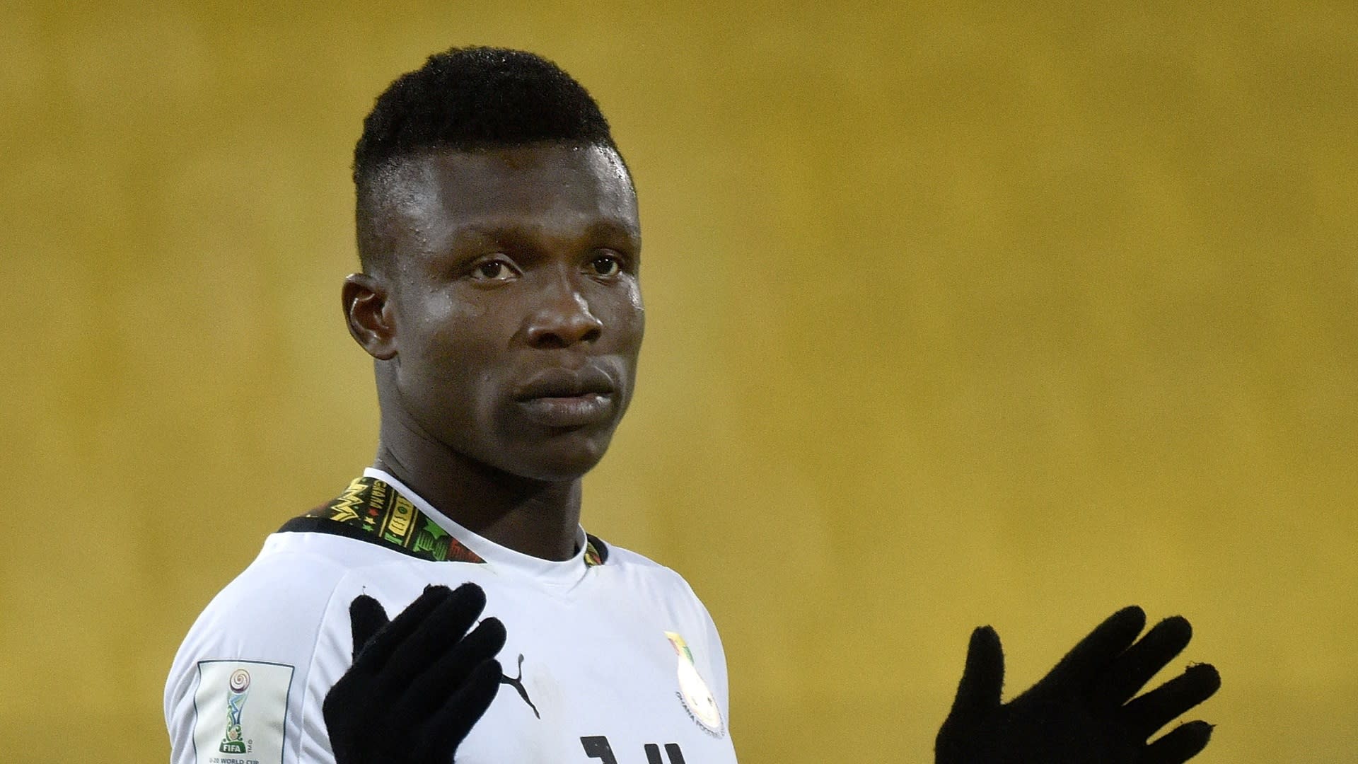 Aidoo, durante un partido con la selección ghanesa.