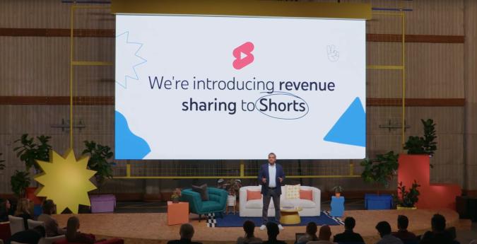 YouTube announces revenue sharing for Shorts.