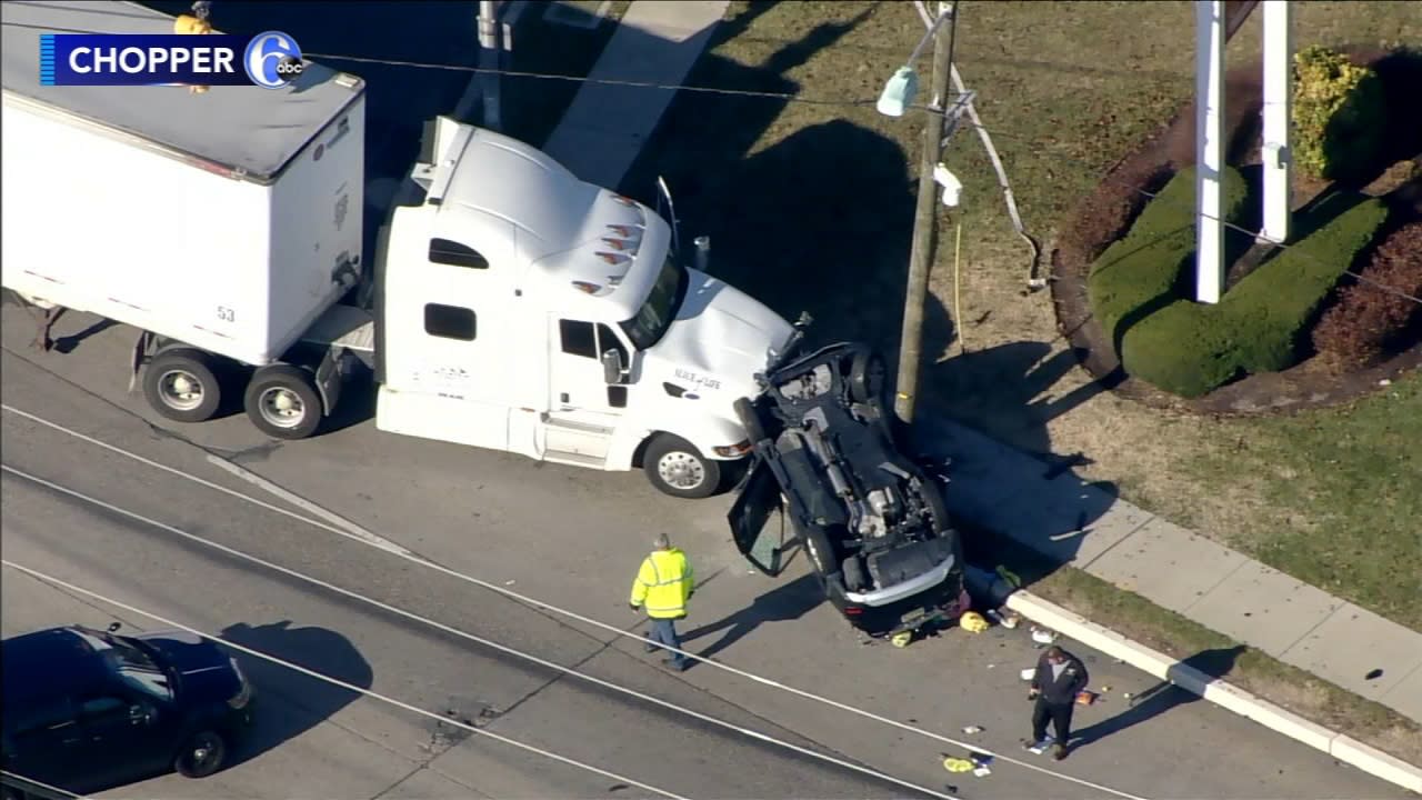 Driver rescued from overturned car after crash on Route 130 in