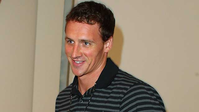 Lochte's first stop back home