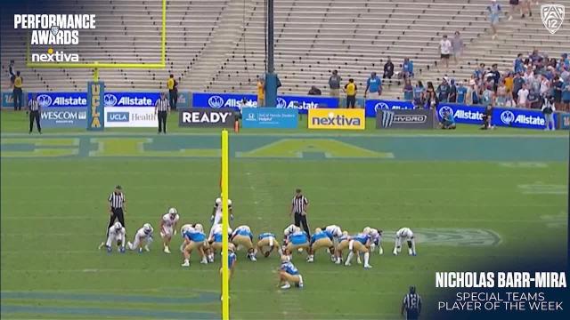 UCLA’s Nicholas Barr-Mira earns Pac-12 Special Teams Player of the Week, presented by Nextiva, after nailing game-winning field goal