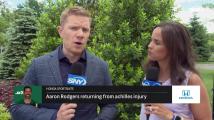 Connor Hughes and Jeane Coakley track the progress of Aaron Rodgers at Jets OTAs | SportsNite