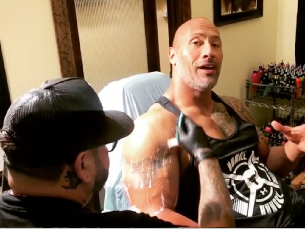 Dwayne Johnson Reveals Progress On Bull Tattoo After 30 Hours Almost Time To Break Out The Tequila