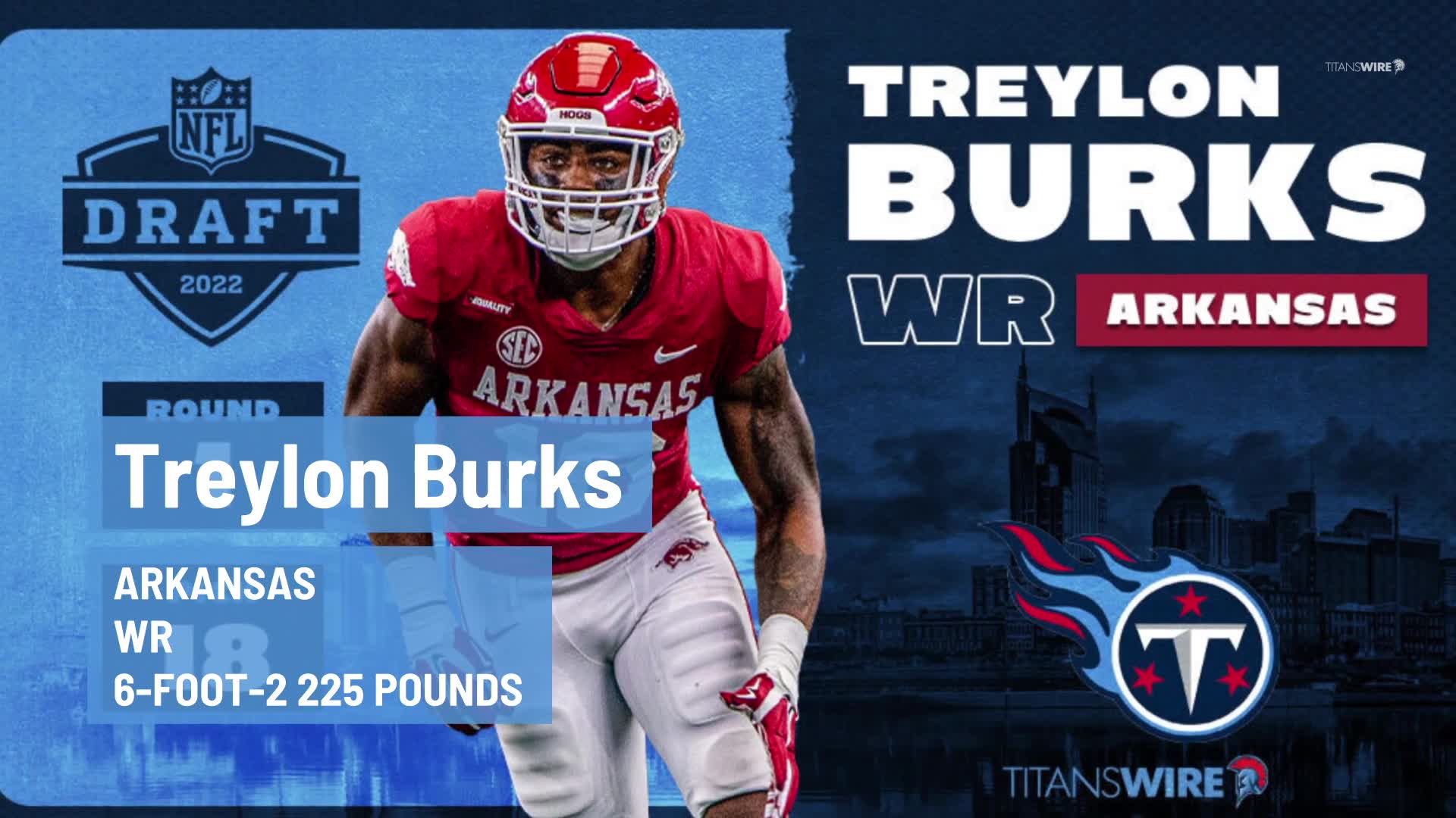 BREAKING: Arkansas Razorbacks wide receiver Treylon Burks taken in first  round of 2022 NFL Draft